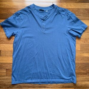 Jockey Men's Short Sleeve Blue Henley Tee